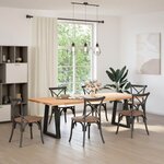 vidaXL Pieds de table à manger en V 2 pièces Noir 60 x (72-73 3) cm Acier