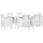 vidaXL Ensemble de Salle à Manger de Jardin 7 Pièces Blanc