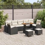 vidaXL Ensemble de canapé de jardin 10 Pièces Noir Poly rotin