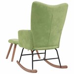 vidaXL Chaise à bascule avec repose-pied Vert clair Velours