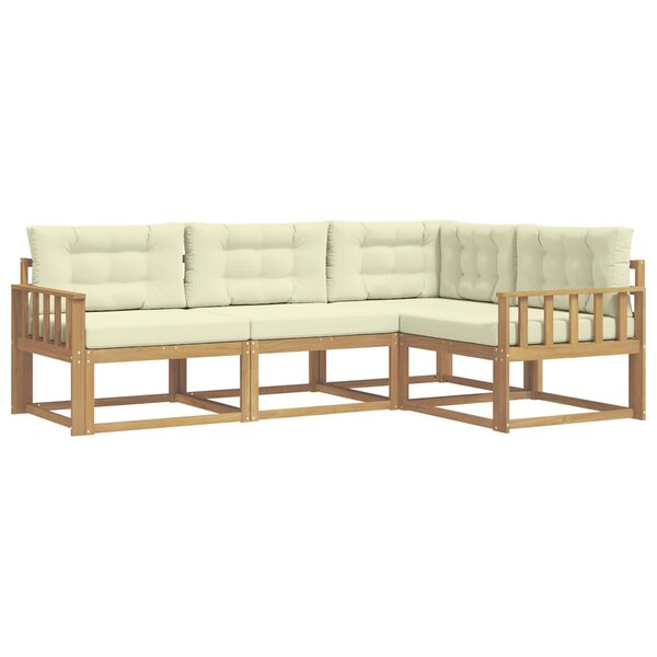 vidaXL Ensemble de canapés d'extérieur 3 pc Blanc et crème Polyester
