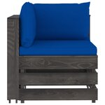 Vidaxl salon de jardin 3 pièces avec coussins bois imprégné de gris