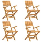 vidaXL Chaises de jardin pliantes lot de 4 55x61x90cm bois massif teck
