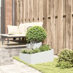 vidaXL Pot en plastique Blanc Plastique Moyen Incrustations décoratives