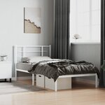 vidaXL Cadre de lit métal sans matelas et tête de lit blanc 100x200 cm