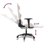 vidaXL Chaise de jeu de massage avec repose-pied Blanc&Rose Similicuir