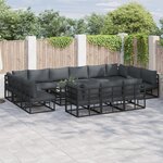 vidaXL Ensemble de canapé de jardin 14 Pièces Noir 70 x 70 x 32 cm