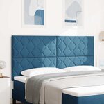 vidaXL Tête de lit Montage mural Géométrique Bleu foncé 180 cm Velours