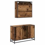 vidaXL Ensemble de mobilier de salle de bain 2 Pièces Bois Ancien