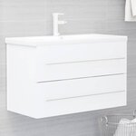 vidaXL Ensemble de meubles de salle de bain 2 Pièces Blanc Aggloméré