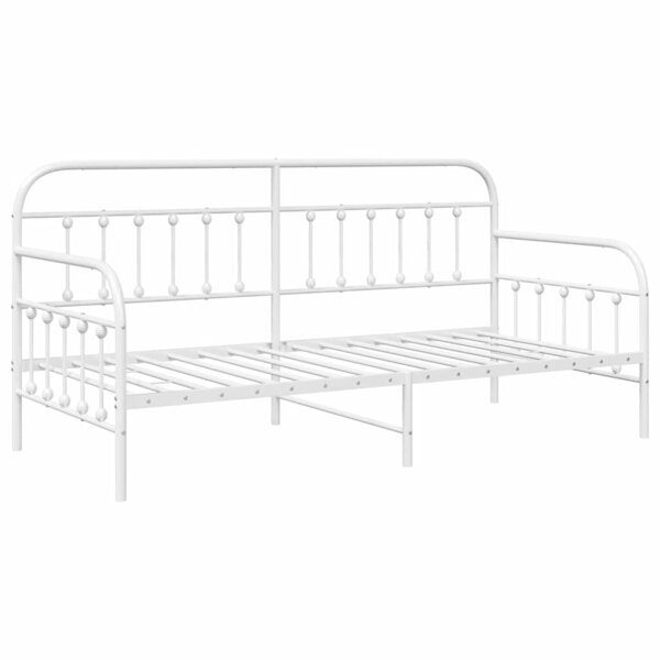 vidaXL Cadre de lit de jour avec tête de lit Blanc 90 x 200 cm Acier