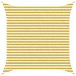 vidaXL Voile d'ombre Jaune et blanc 3 x 3 m HDPE