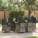 vidaXL Ensemble de salle à manger pour jardin 7 Pièces Gris polyrotin