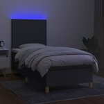 vidaXL Sommier à lattes de lit et matelas et LED Gris foncé 100x200 cm