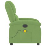 vidaXL Fauteuil de massage inclinable vert clair velours