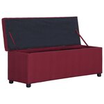 vidaXL Banc avec compartiment de rangement 116 cm Bordeaux Polyester