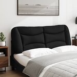 vidaXL Coussin de tête de lit Hvar noir 140 cm tissu