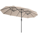 Tectake parasol silia en aluminium 460 x 270 cm réglable en hauteur - beige