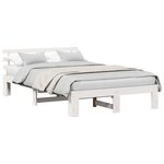vidaXL Cadre de lit avec tête de lit Blanc 120 x 190 cm Pin massif