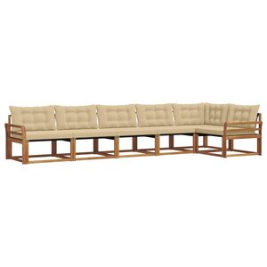 vidaXL Ensemble de canapés d'extérieur 6 Pièces Naturel et Beige