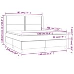 vidaXL Sommier à lattes de lit avec matelas Gris clair 180x200cm Tissu