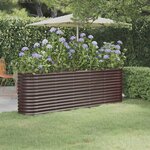 vidaXL Lit surélevé de jardin Acier galvanisé marron