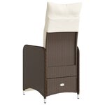 vidaXL Chaises inclinables de jardin lot de 2 et coussins marron rotin