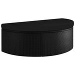 vidaXL Lit de jardin avec parasol Résine tressée Noir