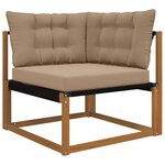 vidaXL Coussin de canapé d'extérieur 3 Pièces Taupe Polyester