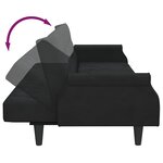 vidaXL Canapé-lit avec accoudoirs noir velours