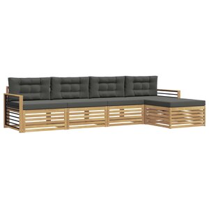 vidaXL Ensemble de canapés d'extérieur 5 Pièces Blanc et anthracite
