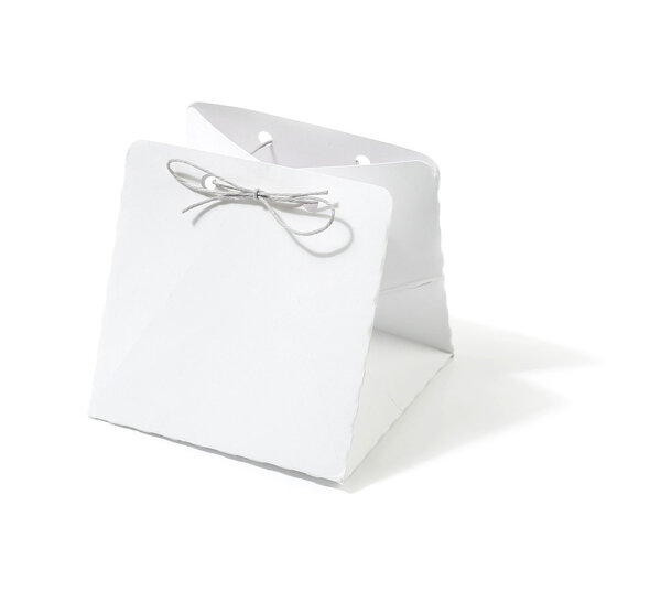 6 Boites Cadeaux Aumoniere Blanche 70X70 mm