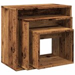vidaXL Tables gigognes 3 Pièces vieux bois bois d'ingénierie