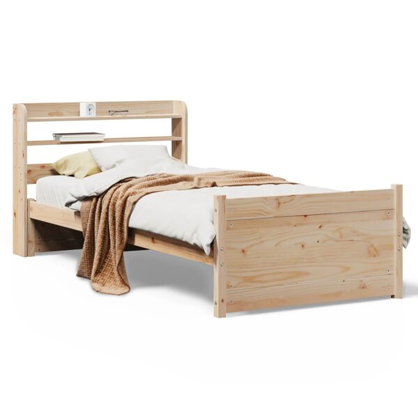 vidaXL Cadre de lit avec tête de lit sans matelas 90x200 cm