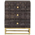vidaXL Table de chevet Noir 40x30x50 cm Bois de manguier massif