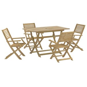vidaXL Ensemble à manger de jardin 5 Pièces Bois d'acacia solide