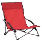 vidaXL Chaises de plage pliables lot de 2 Rouge Tissu