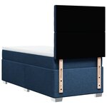 vidaXL Sommier à lattes de lit avec matelas Bleu 90x200 cm Tissu