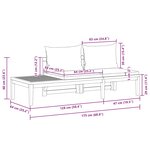 vidaXL Banc de jardin avec table avec coussins gris foncé Teck solide