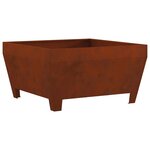 vidaXL Boule de feu Rouillé 80 x 80 x 43 cm Acier patiné