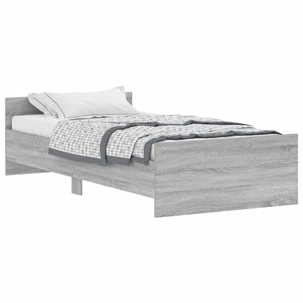 vidaXL Cadre de lit sonoma gris 90x200 cm bois d'ingénierie