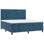 vidaXL Sommier à lattes de lit avec matelas LED Bleu foncé 180x200 cm