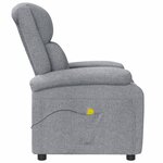 vidaXL Fauteuil de massage Gris clair Tissu