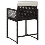 vidaXL Chaises de jardin lot de 4 avec coussins noir résine tressée