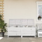 vidaXL Boîte de rangement jardin blanc 150x50x56 5cm bois massif sapin