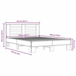 vidaXL Cadre de lit sans matelas chêne marron 140x190 cm