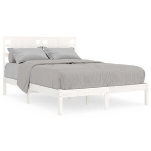 vidaXL Cadre de lit sans matelas blanc 120x190 cm bois massif