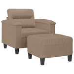 vidaXL Fauteuil avec repose-pied Cappuccino 60 cm Similicuir