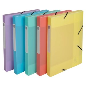 Boite De Classement Cartobox Livrée À Plat Dos 25mm Polypropylène Chromaline Pastel - A4 - Couleurs Assorties - X 10 - Exacompta