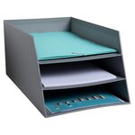 Corbeille À Courrier Combo 3 Niveaux Carton Teksto - Gris - X 4 - Exacompta